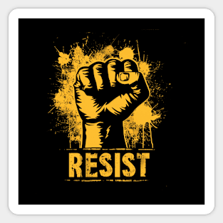 Resist Protest fist - Yellow Gold Sticker